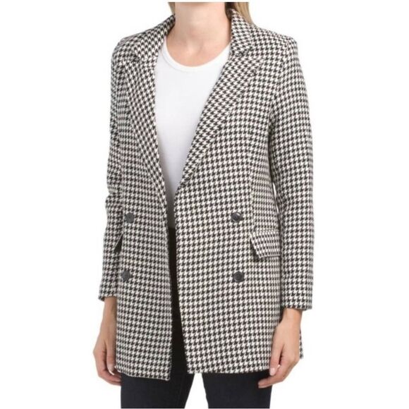 Rachel Zoe NWOT Houndstooth Pattern Blazer Black White, Size XS - Picture 1 of 11